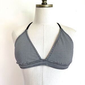 Guess Collection Swimsuit Bikini Top Black and White Gingham Size Large